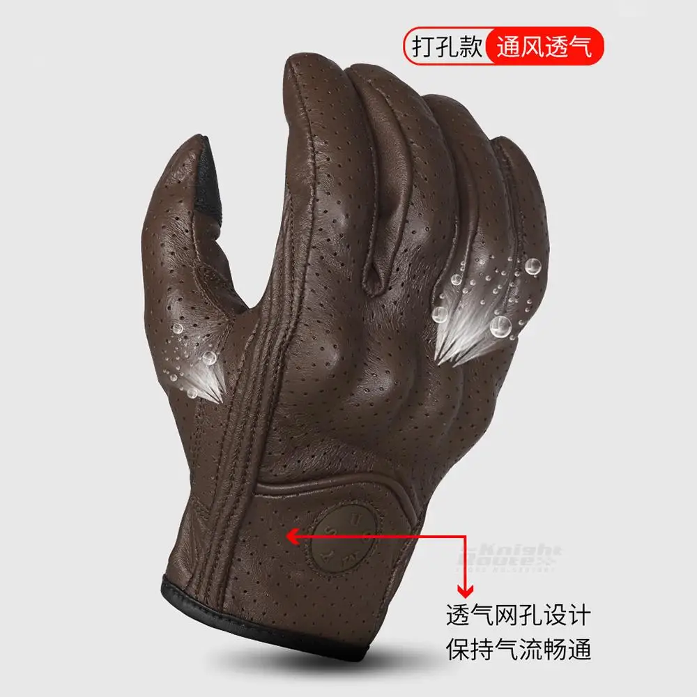 Мотоциклетные перчатки для мужчин и женщин принадлежности из козьей кожи |