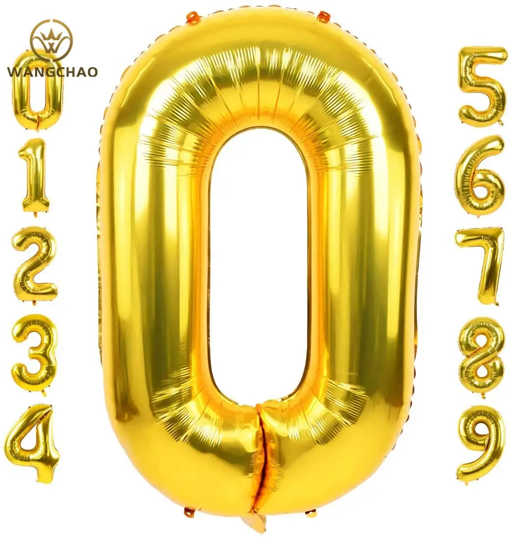 40inch Gold Aluminium Foil Number Balloon Birthday Wedding Party Supplies  Decorations Foil Balloons Kid Boy toy Baby Shower