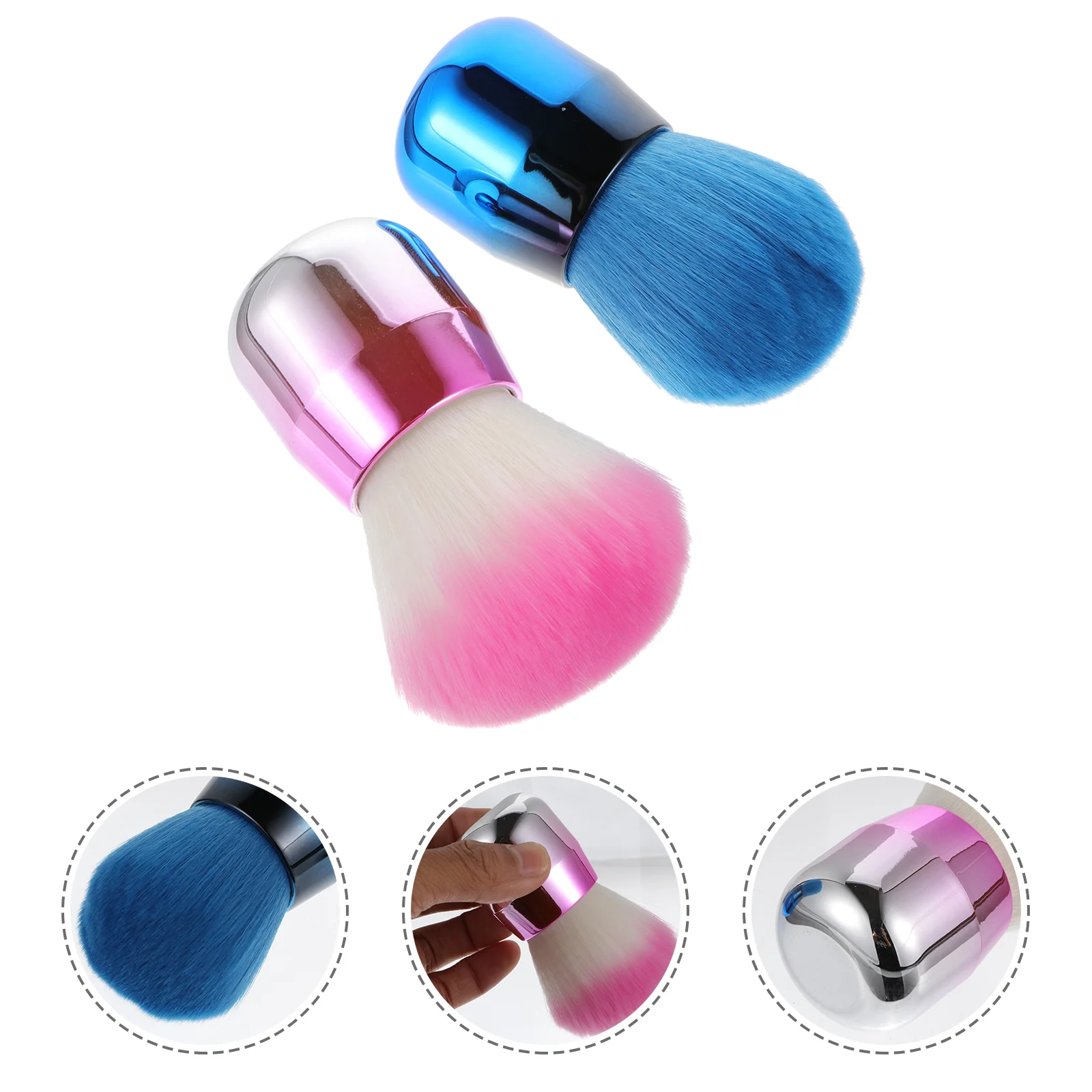 

2pcs Professional Useful Blusher Brushes Makeup Brushes Loose Powder Brush Brushes for Ladies