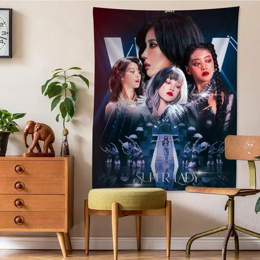 Kpop G I-DLE DIY настенный гобелен подвесной Таро Hippie настенные коврики Dorm домашний