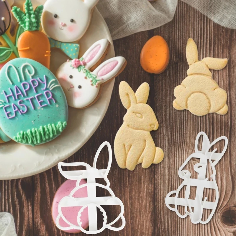 

Easter Cute Rabbit Bunny Cookies Cutter Mold Decor DIY Chocolate Fondant Biscuit Mold Pastry Baking Tools Cake Decor Bakeware