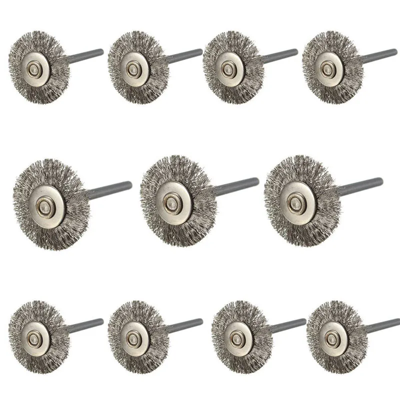 

10Pcs 3mm Stainless Steel Wire Wheel Brushes for Grinder Dremel Rotary Tool 21mm