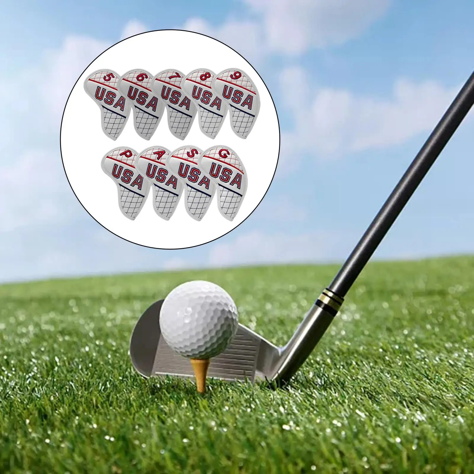 

Премиум Гольф Железная головка крышки W/номер для клюшек 9x головные уборы аксессуары для гольфа