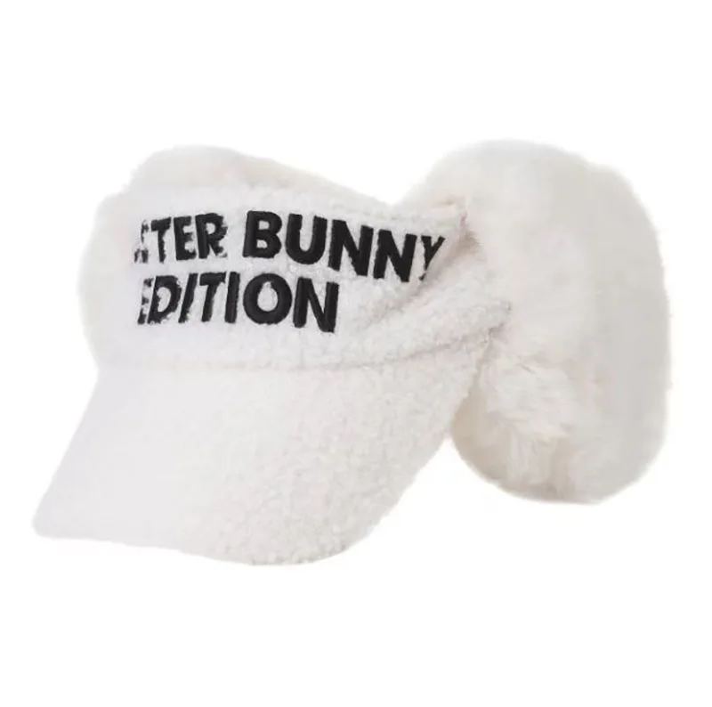 Golf cap winter woman lady hat thickened and piled warm earmuff hat autumn