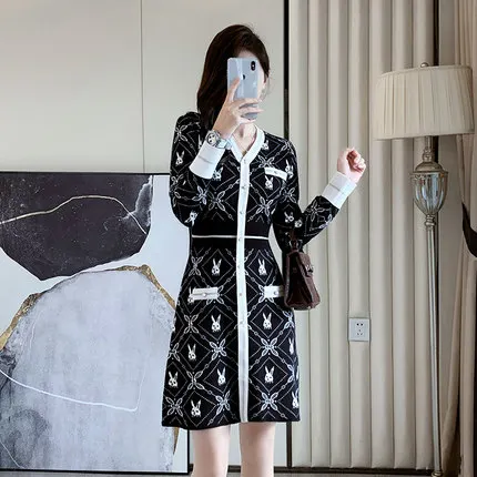 

Winter Women'S Dress 2021 Bodycon Sweater Women Dress Long Sleeve Knitted Dresses Maxi Vintage Oversize Dresses Knitting Fall