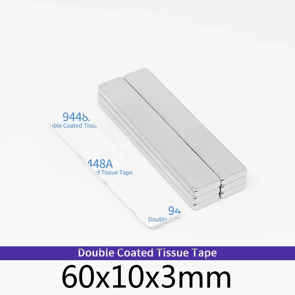 60x10x3 мм квадратные мощные сильные магниты с самоклеящимися неодимовыми