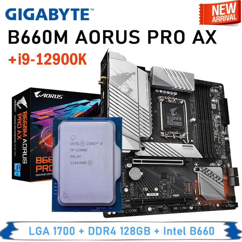 

Комплект материнской платы Gigabyte B660M AORUS PRO AX+i7 12700K Intel B660 Combo LGA 1700 12-го поколения DDR4 128 ГБ Micro ATX Новый