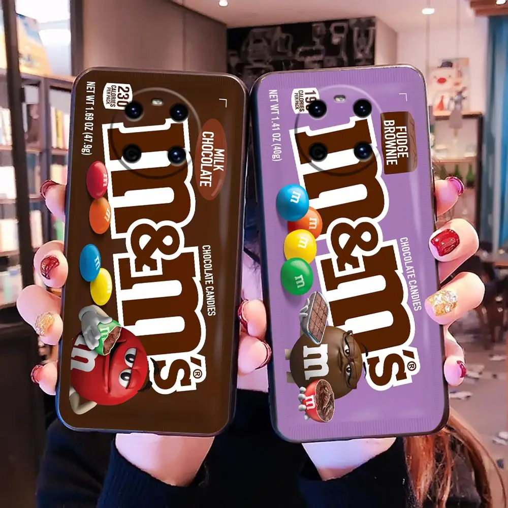 

Funda Coque TPU Case For Huawei P10 P20 P30 P40 P50 P50E Mate 10 20 40 RS Lite E 5G Pro Plus Capa Case M&M's Chocolate Bean Face