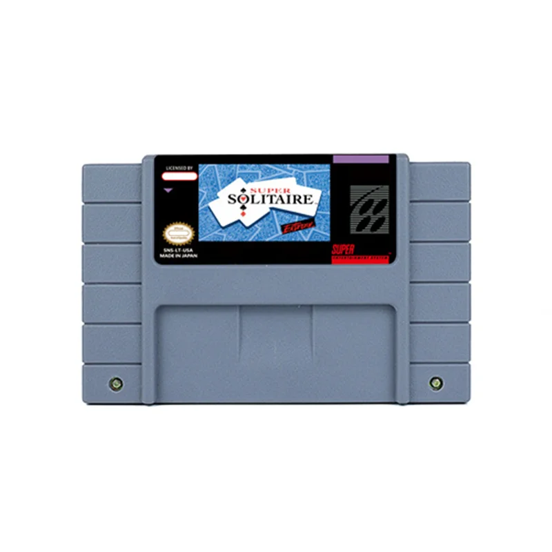 

Super Solitaire Action Game for SNES 16 BitRetro Cart Children Gift