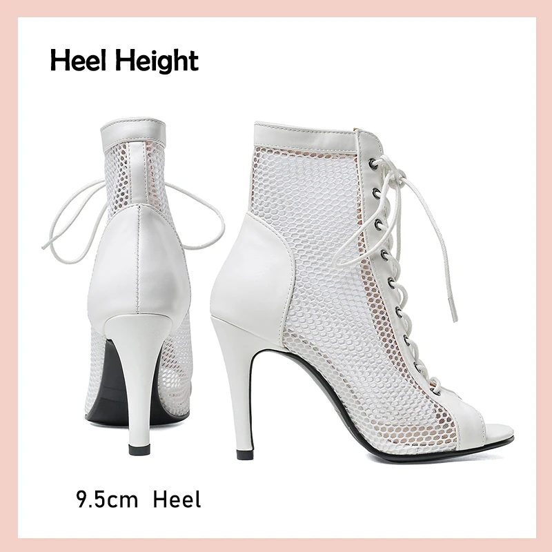 DKZSYIM Women Short Boots Ballroom Jazz Dance Shoes Ladies Girls Soft Soles Tango/Salsa High Heels Hot Sale Latin Dance Shoes