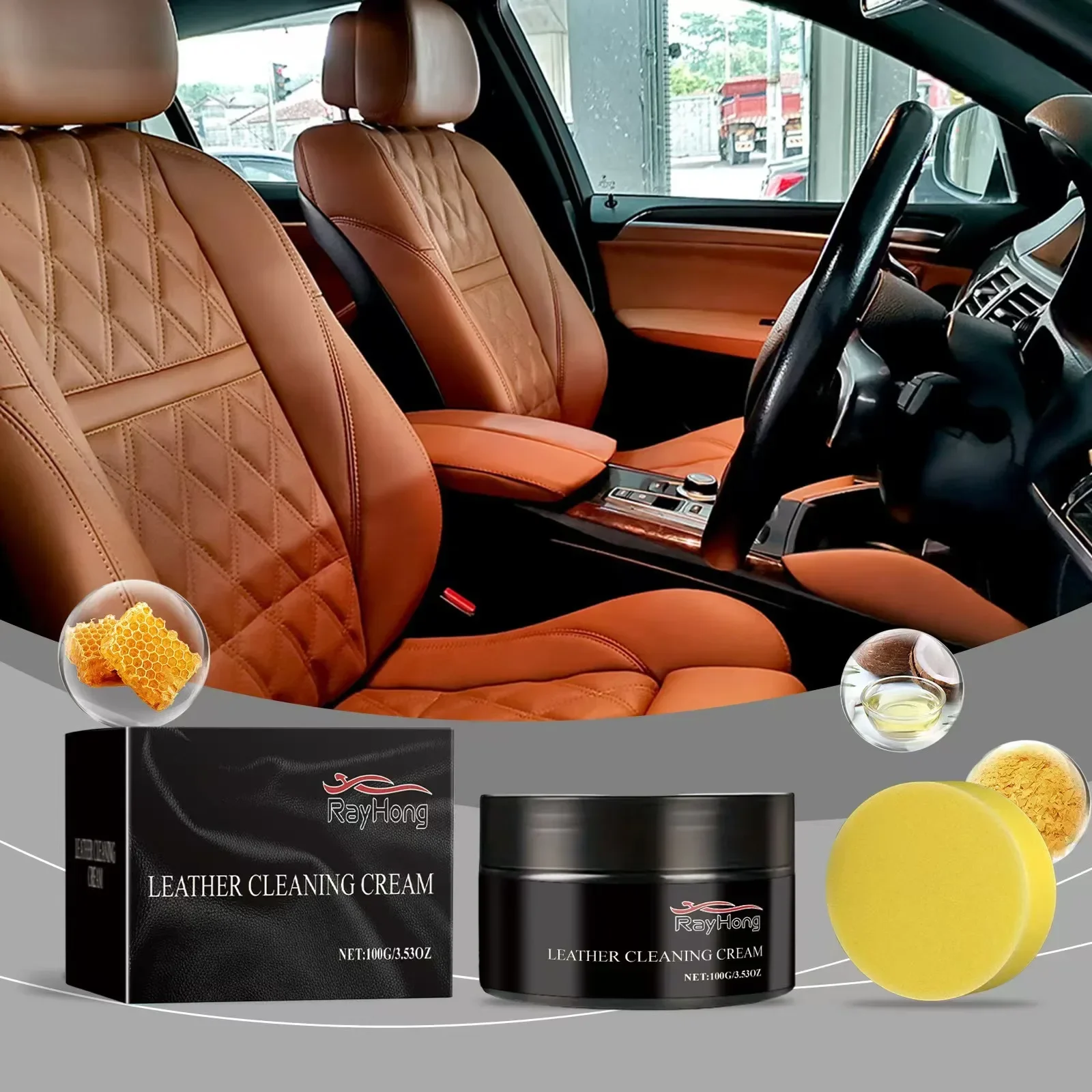100ml Car leather maintenance paste waterproof brightening cleaning and