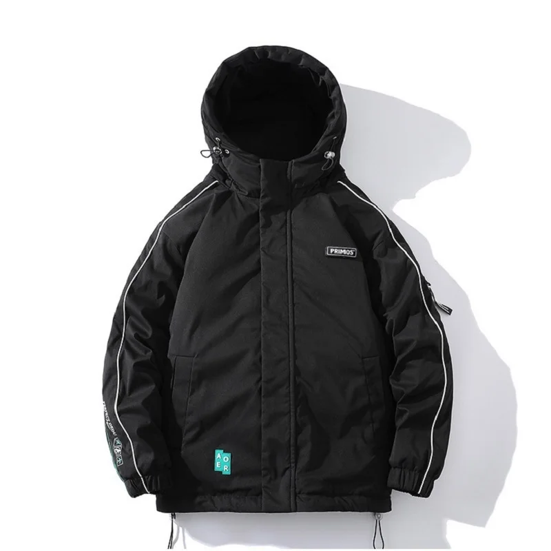 Outdoor sports hooded jackets men's winter thickening loose warm jacket Japanese fashion casual windproof coat  men parkas