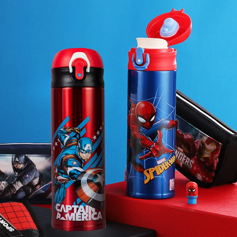 

Disney Thermos Bottle Childen Cartoon Water CupsTravel Stainless Steel With Type Tea Cup Kid Boy Student Portable Bottles 480ML