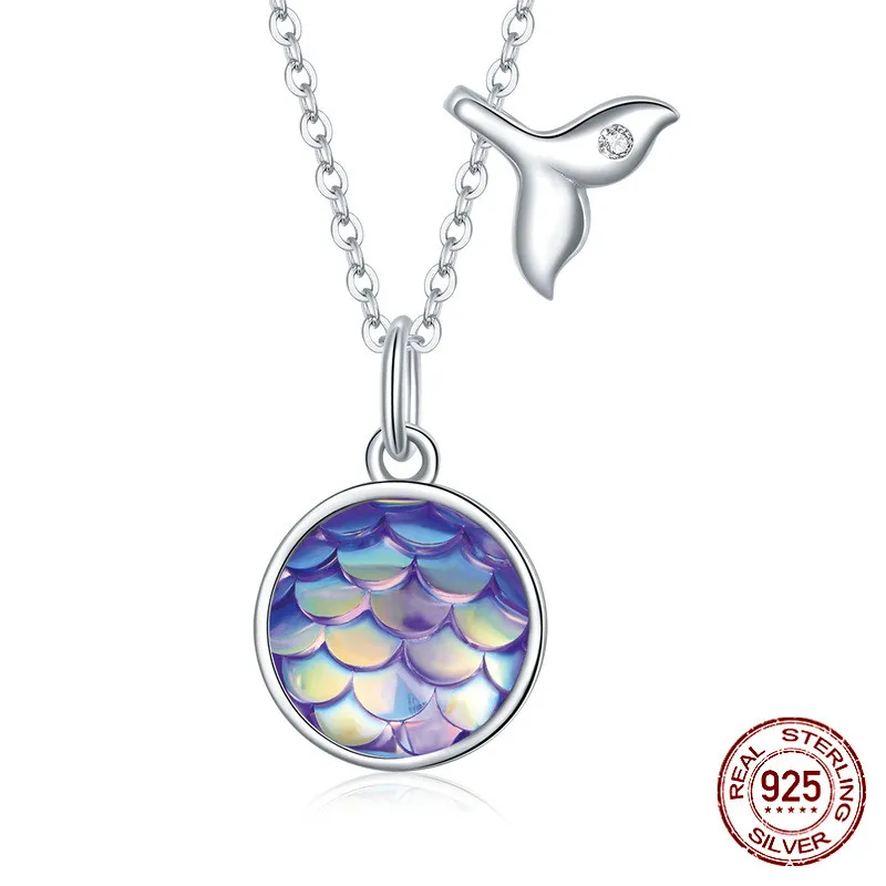 

Оригинальное ожерелье из серебра 925 пробы в виде рыбьего хвоста, позолоченная цепочка цвета мечты