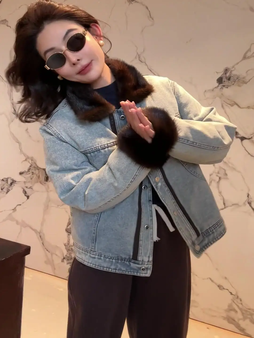 [Очень закажите оригинальную модель] Высококачественное стеганое джинсовое