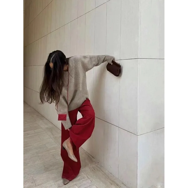 Женские вельветовые широкие брюки