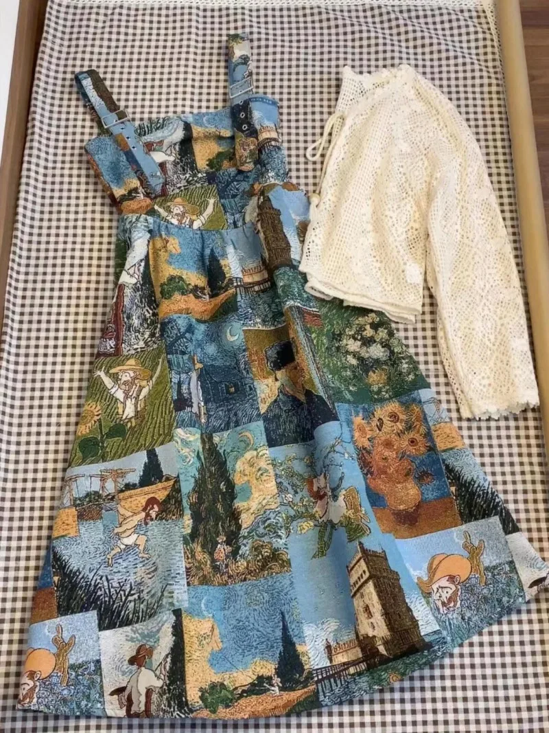 Элегантный винтажный комплект из двух предметов с изображением масляной