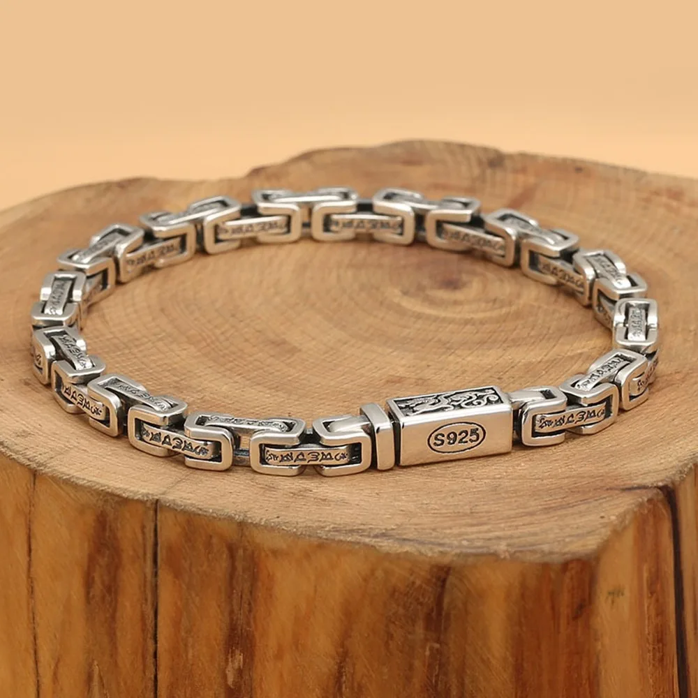 Настоящая твердая цепочка из стерлингового серебра 925 пробы мужская квадратная