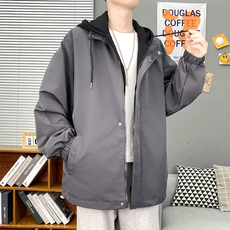 2024 весенне-осенняя новая куртка-илюзор из двух частей мужская универсальная
