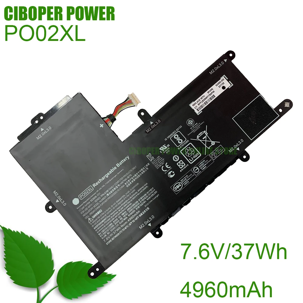 CP настоящая аккумуляторная батарея для ноутбука 824560-005 TPN-Q166 HSTNN-IB7G PO02XL 37Wh для ноутбука версии Stream11-R015WN 11-R014WM