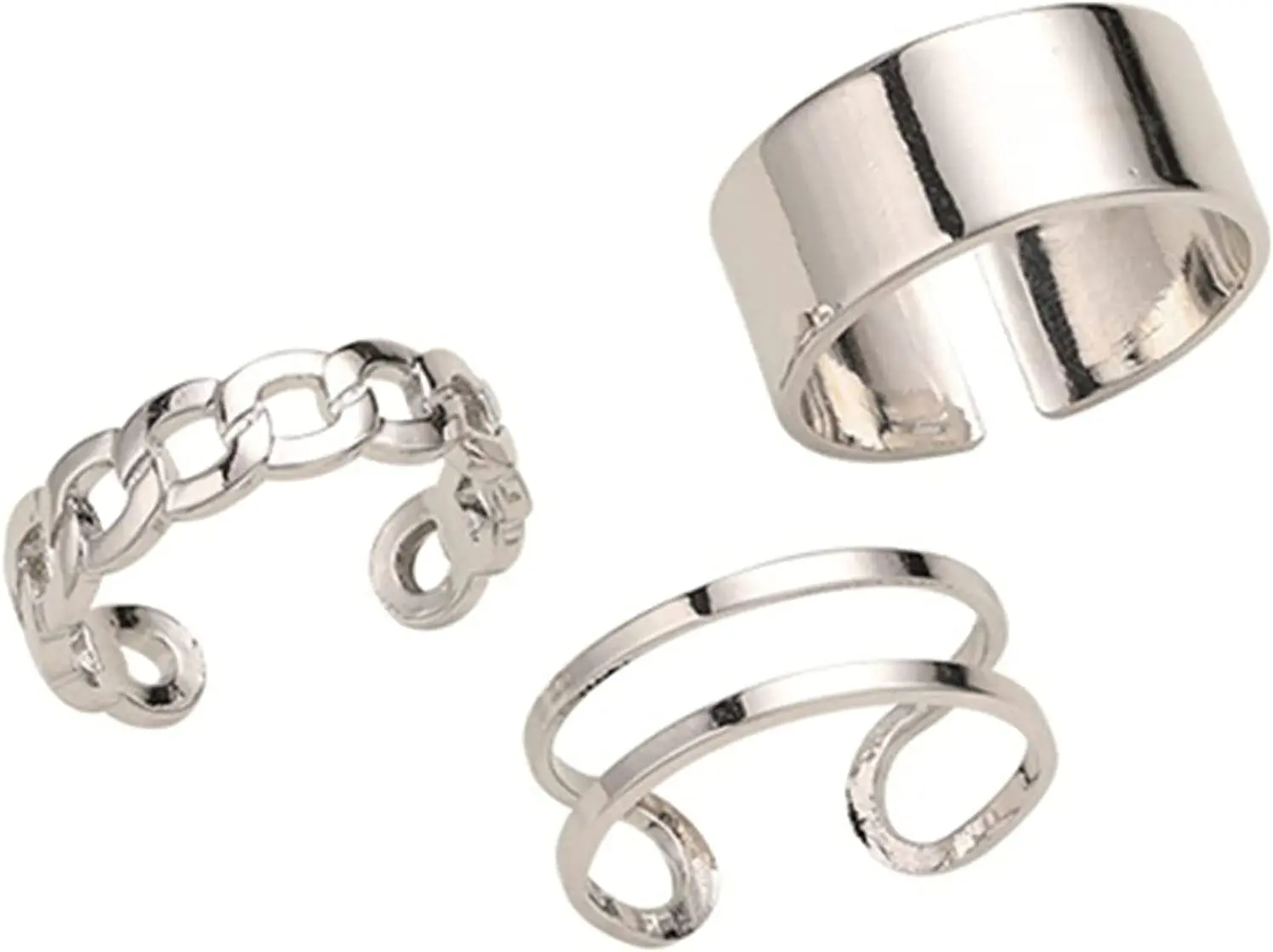 

3 шт./комплект, женские серебряные кольца, регулируемые кольца