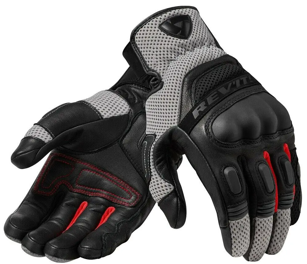 New Revit Dirt 3 Man Motorcycle Gloves Leather/Fabric Touring-Black/Gray Motorbike Leather Touch Screen Gloves