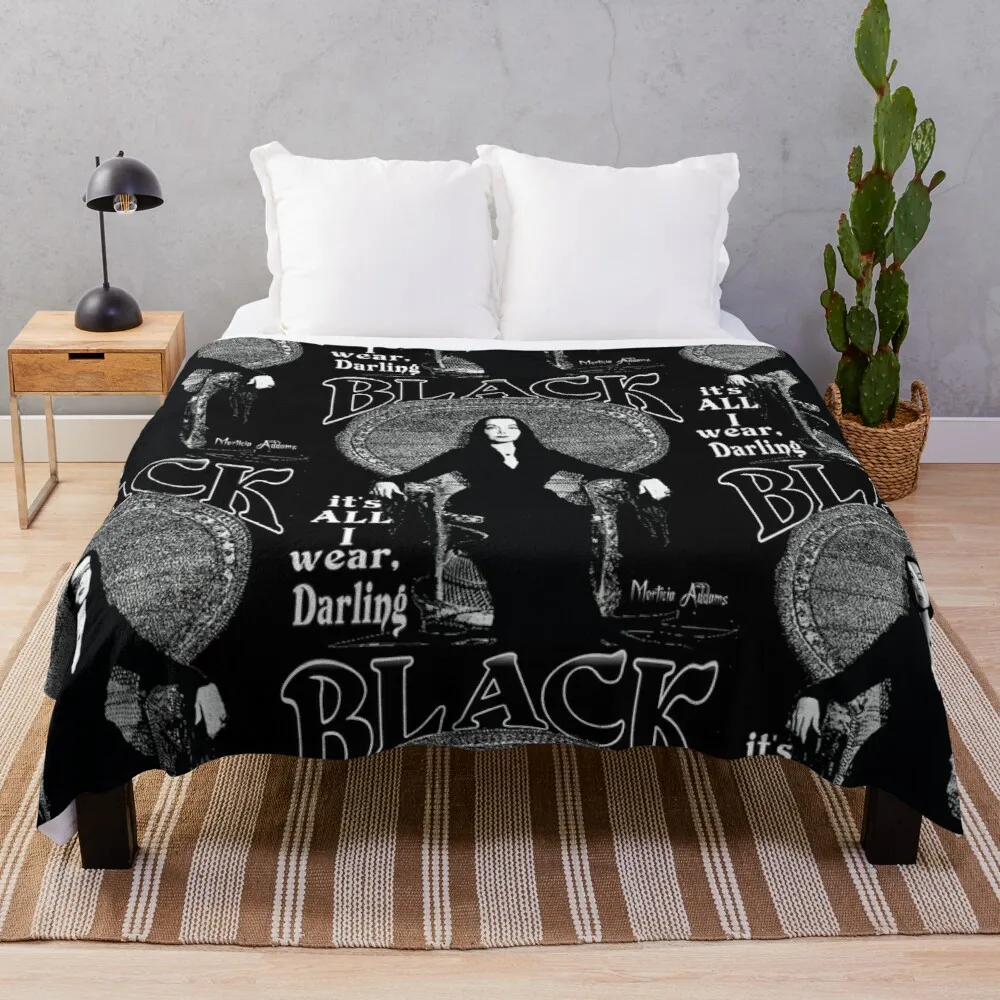 

Черное-это все, что я ношу-одеяло Morticia adдамс, анти-пилинг, Фланелевое утяжеленное одеяло