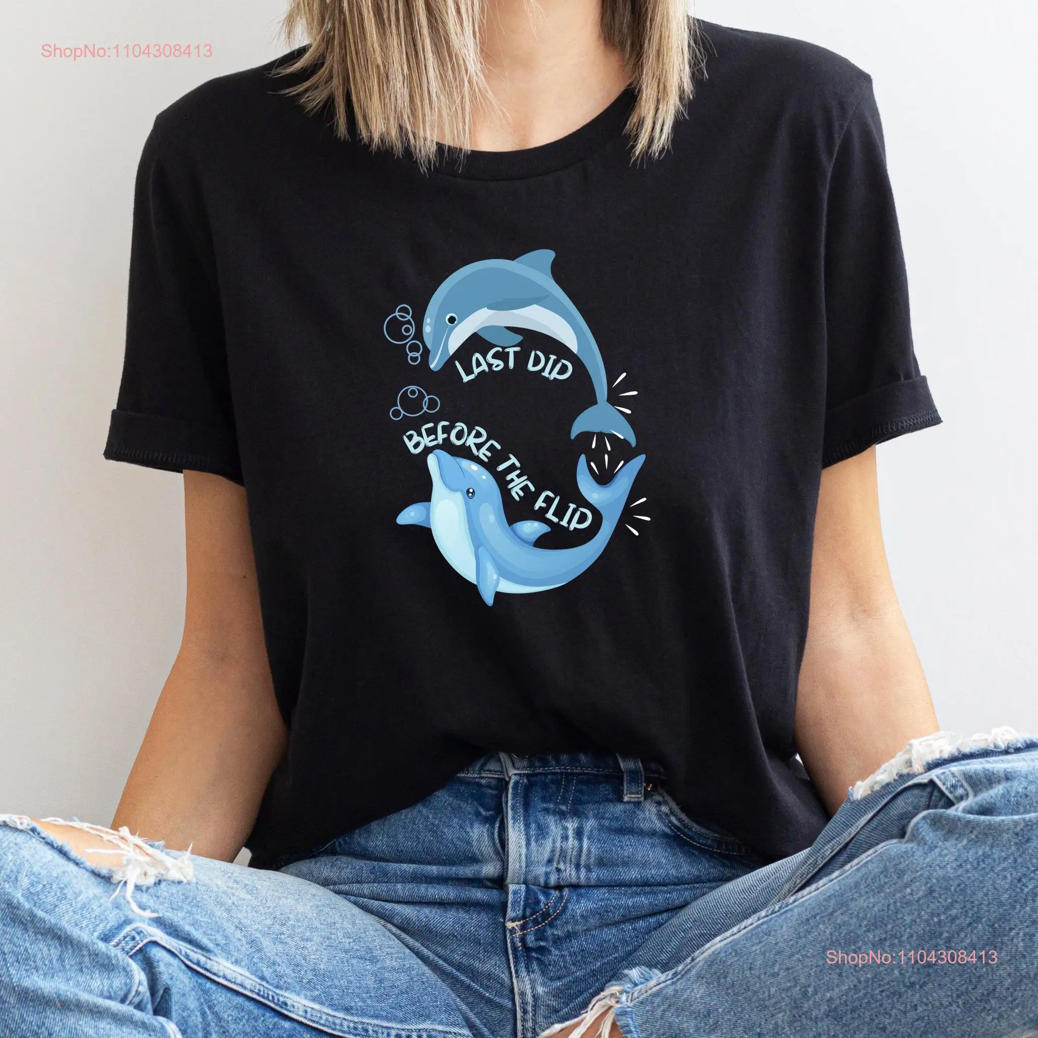 Dolphin Lover I Swam with the Dolphins T Shirt Watching Trip Family Vacation Swimming Cotton long or short sleeves