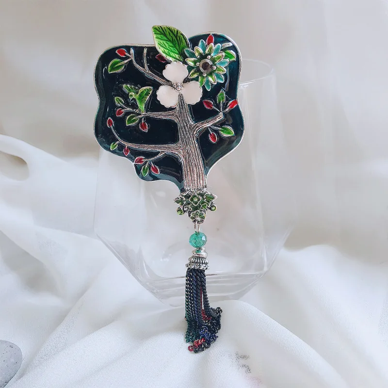 Классические Элегантные женские эмалированные блестящие украшения с длинной кисточкой в национальном стиле