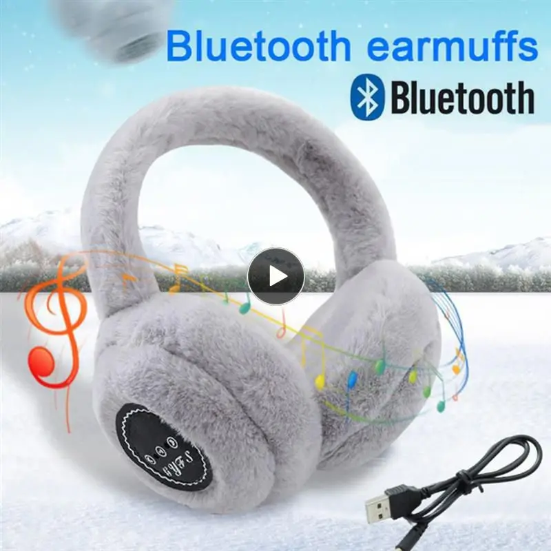 

Winter Outdoor Headsets Wireless Warm Ear New Cute Headphones For Men Women Music Headsets Plush Usb Earphones 2023