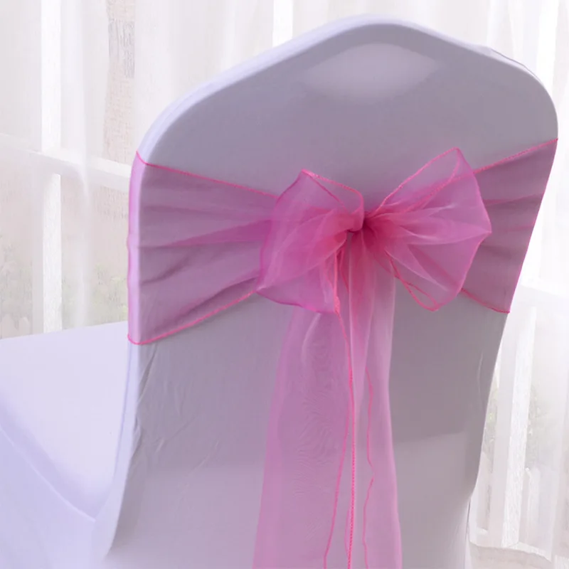 5PCS Wedding Chair Knot Country Events Decoration Cover Sashes Disposable Parties Throne Garter Organza Mariage Cheap - купить по