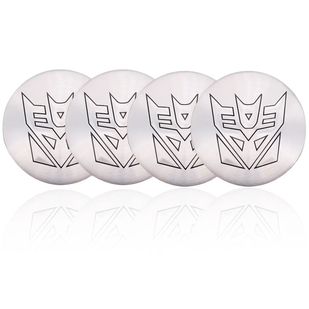 

4pcs 5.6cm Silver Transformers Stickers Decepticon Badge Car Wheel Center Hub Cap Emblem Accessories