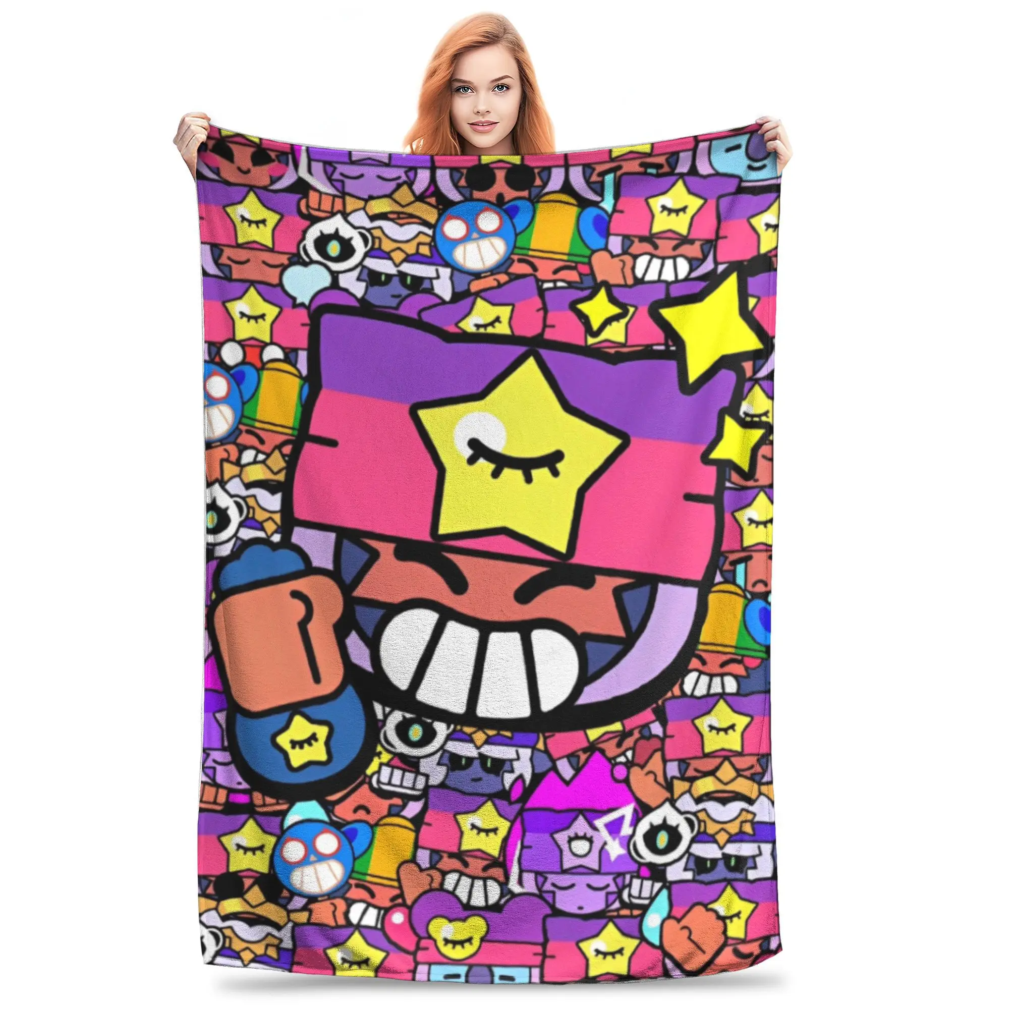 Braws-Star Print Blanket For Men Women Super Soft Cozy Throw Blankets for Living Room 50x60 Inches Multiple Sizes