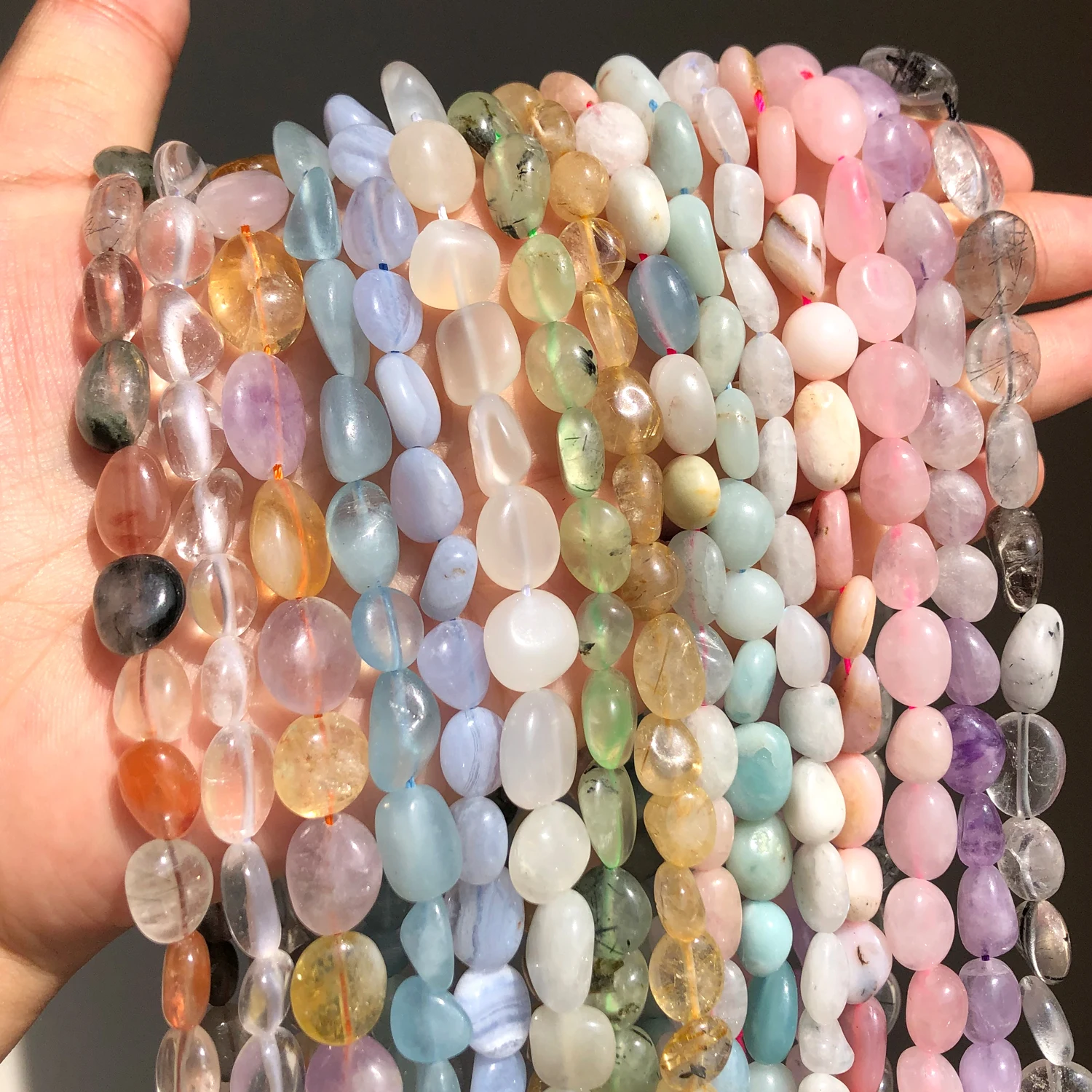 

8-10MM Irregular Amazonite Agata Larimar Loose Beads For Jewelry Making Natural Stone Bead DIY Necklace Bracelet Jewellery 15''