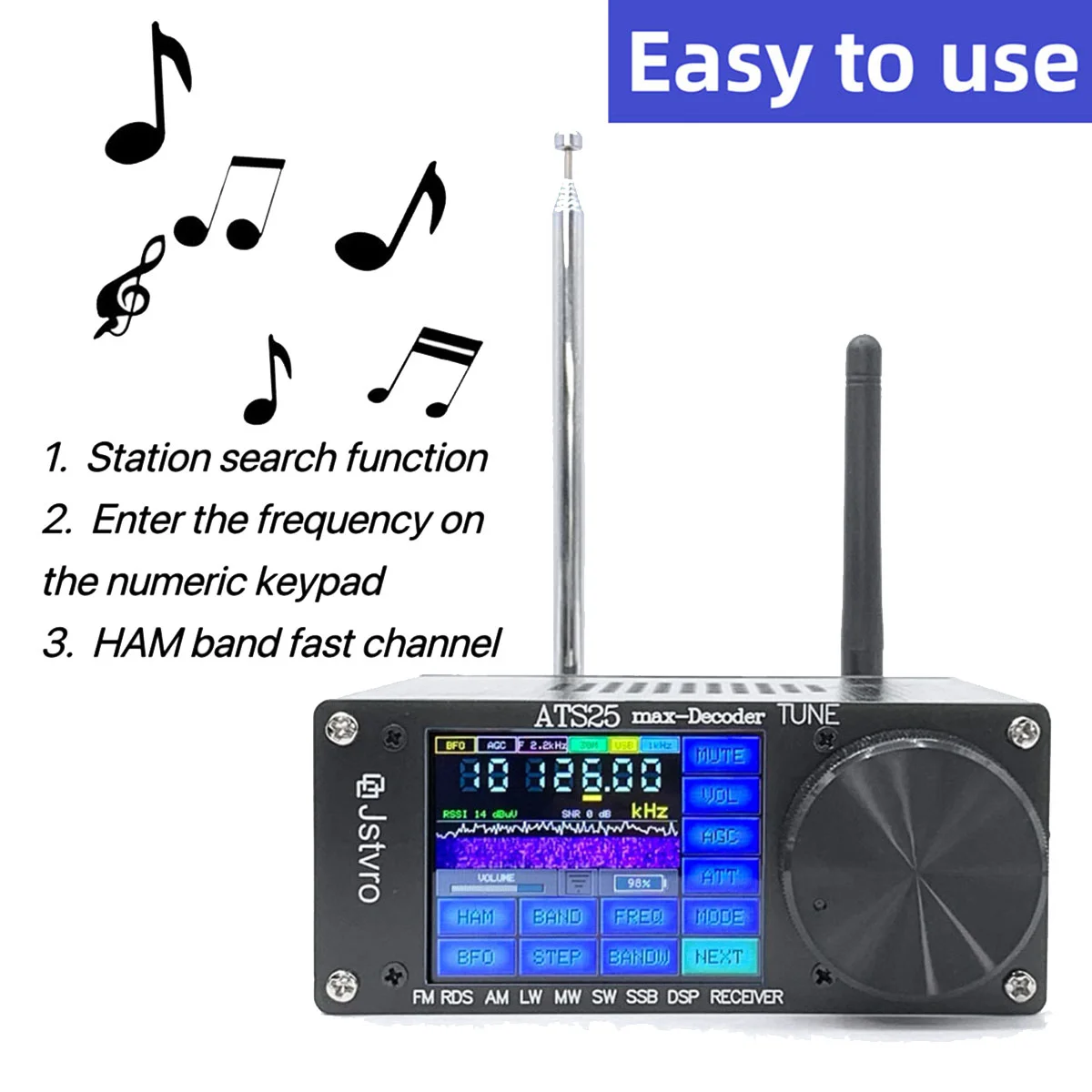 Оригинальный радиоприемник SI4732 Full DSP FM LW MW SW SSB 2 4 дюйма сенсорный экран 64-108 МГц