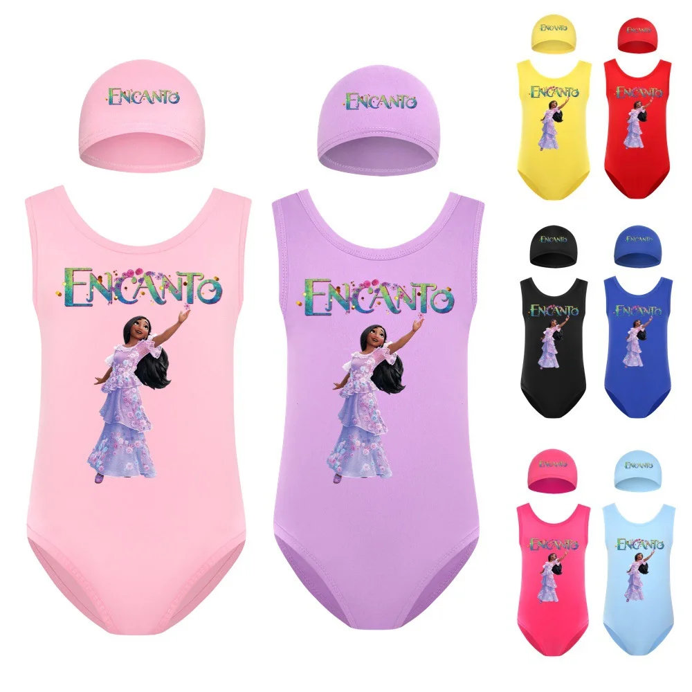 

Summer Girls Encanto Swimwear Mirabel Dolores Pepa Isabel Swimsuit Holiday Beach Swimming Trunks Kids Bathing Suit Bikini