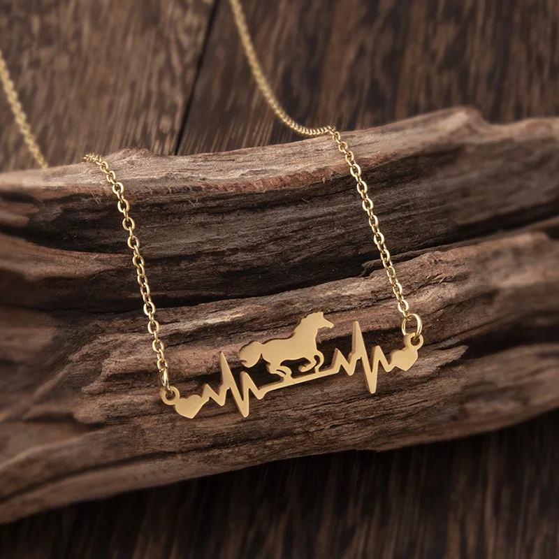 Ожерелье Heartbeat Horse из нержавеющей стали Suteyi для женщин