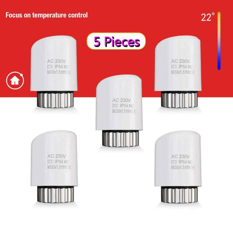 5 шт. коллектор 230 В/24 В электрический термопривод термоэлектрический приводной