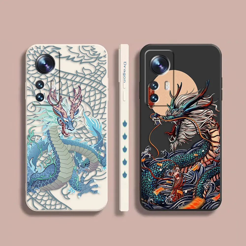 

Phone Case For Xiaomi 13 12 12T 12S 11 11T 10 10S 9 8 Pro Ultra Lite Colour Case Cover Funda Cqoue Shell China's Mighty Dragon