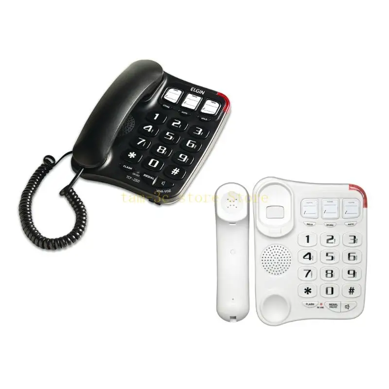 D0UA Big Button Landline Phone Desktop Telephone Ringtone Fixed Home Phone
