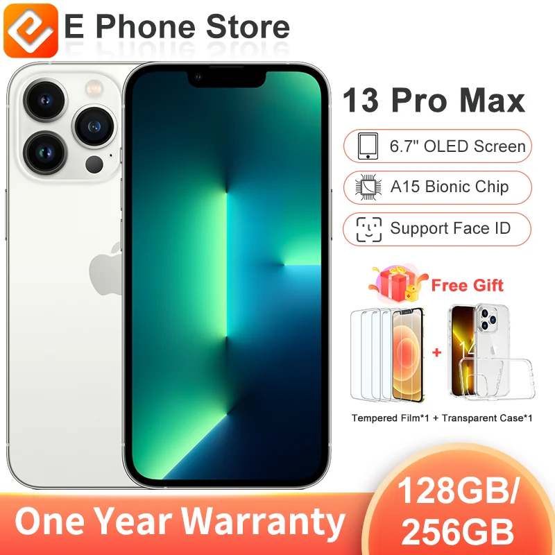 

Apple iPhone 13 Pro max, 128 Гб/256 ГБ, A15, бионический чип, поддержка распознавания лица, OLED-экран 6,7 дюйма, камера 12 Мп + 12 Мп, NFC
