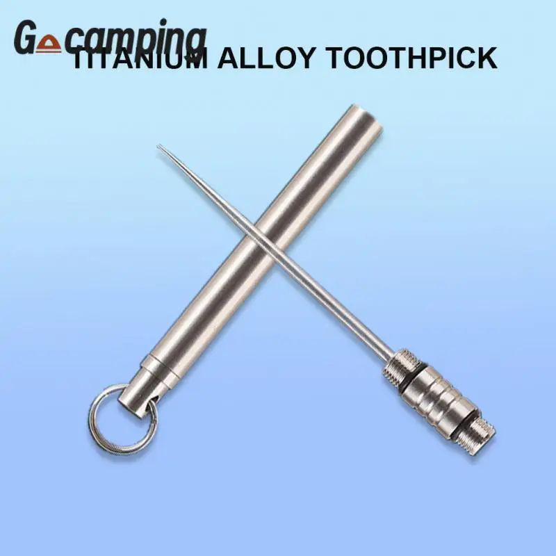 

Portable Corrosion-resistant Titanium Alloy Toothpick Integrated Toothpick Cartridge Outside Ultralight Durable Clean Toothpick