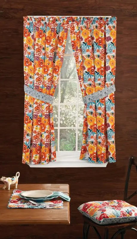 

Flea Market Window Panel Pair, Multicolor, 40"W x 54"L, 2 Piece