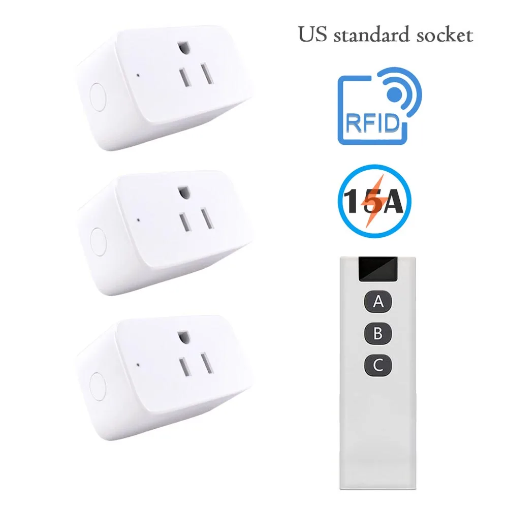 

Wireless Switch Socket American Standard RF433MHz Remote Control Easy to Install and Multipurpose