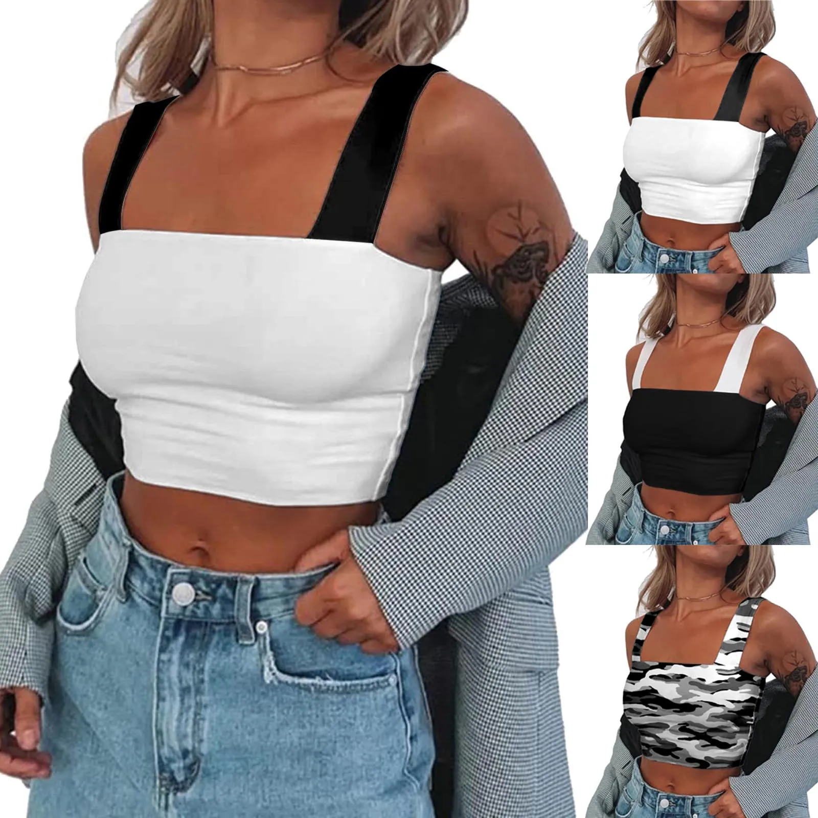 

Женские летние майки, повседневные облегающие обтягивающие кроп-топы, пикантная майка без рукавов, с цветочным принтом, Y2k, летняя спортивна...