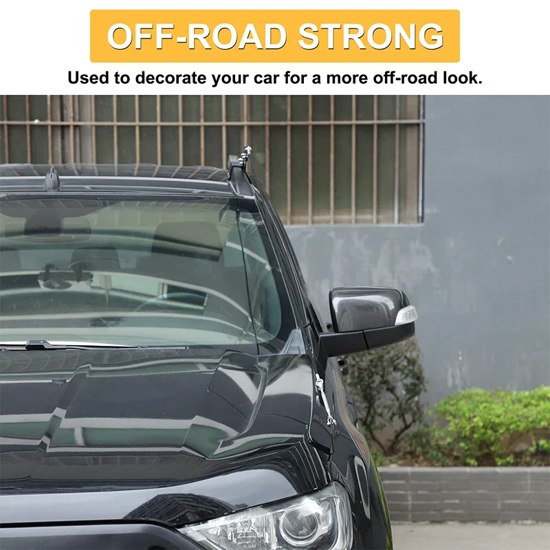 Фото Для 15-21 Ford Ranger T6 T7 T8 автомобиля из углеродистой стали через джунгли, защита капота, защелка, замок, препятствие, устранение веревки, аксессуары №5