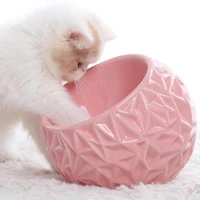 pet cat ceramic bowl kitten anti tip puppy food feeding dish elevated water feeder dog supplies