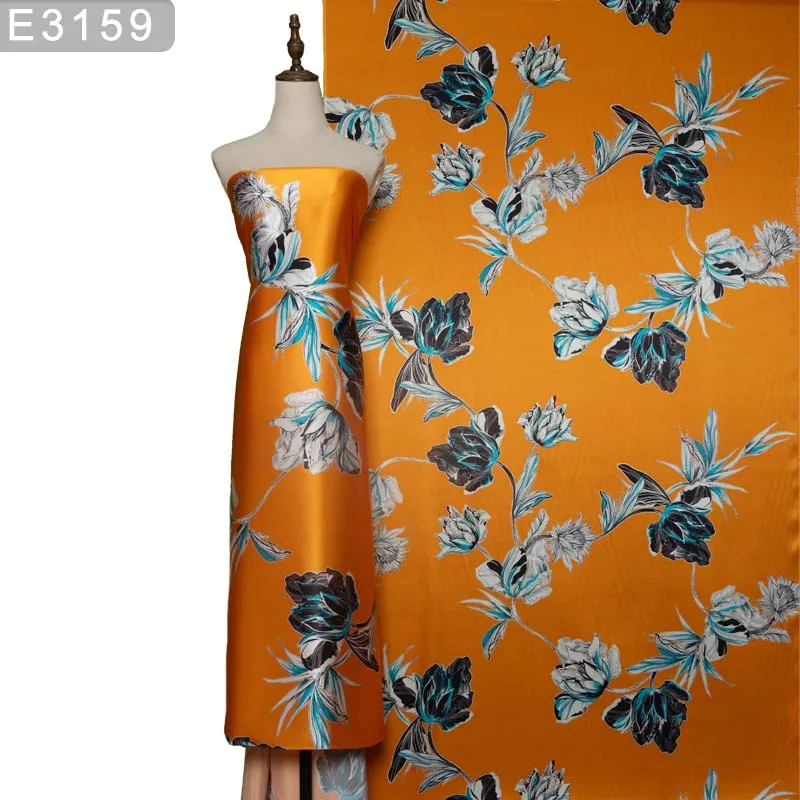 HYSK Шелковая Атласная Ткань Шармез С Цифровым Принтом На Заказ 100% Шелковый Шелк