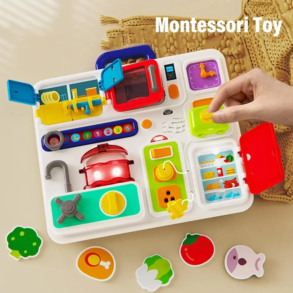

1set Baby Montessori Quiet Busy Activity Board Pretend Play Simulation Kitchen Fine Motor Skills Educational Toys For 1 2 3years