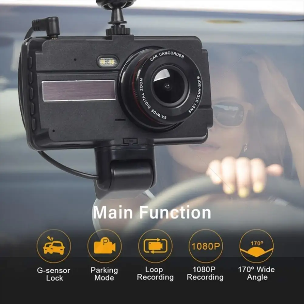 

Motion Detection Large Screen 4-Inch Car Recorder Front Rear Camera for SUV